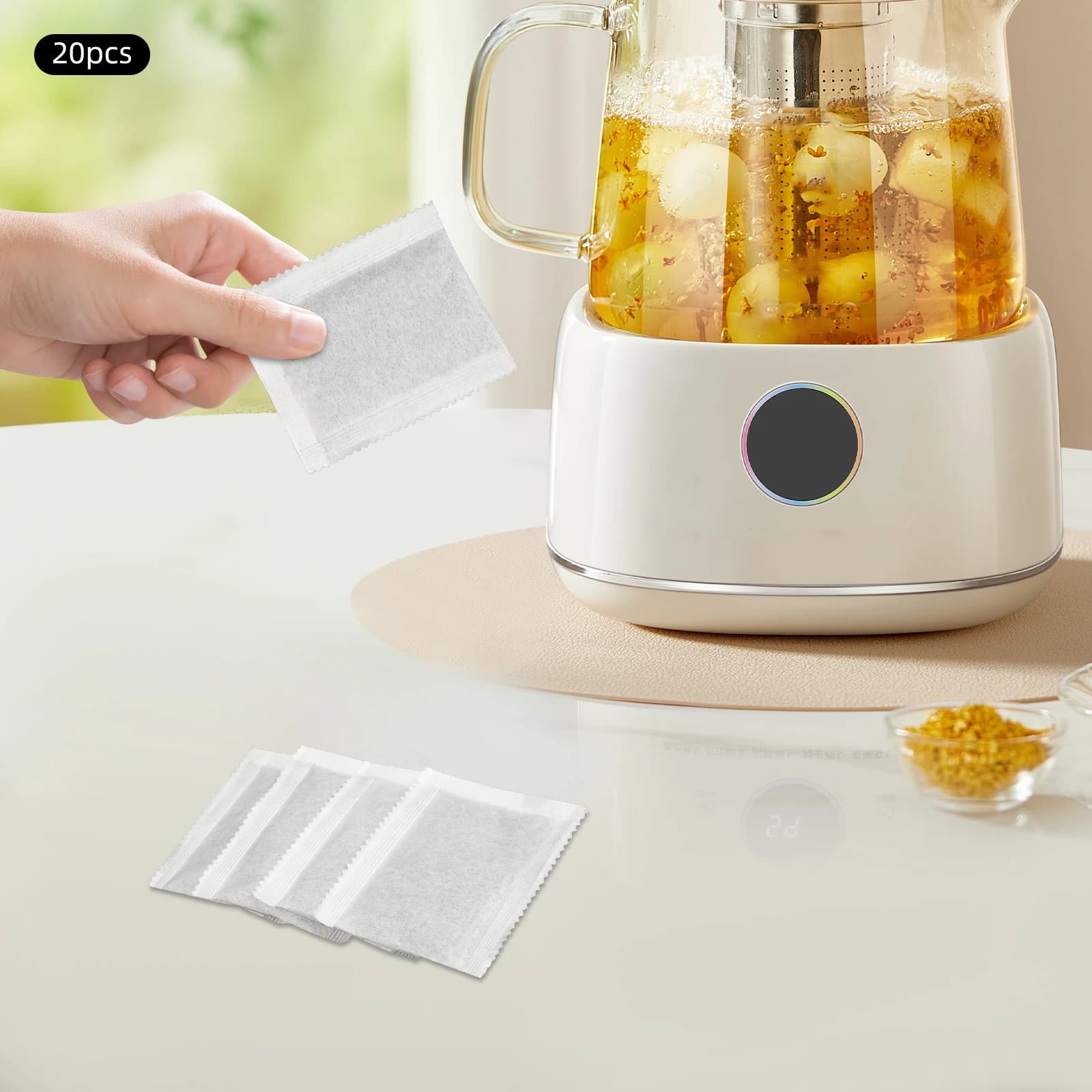 20 filtri al carbone attivo in guscio di cocco, filtro di ricambio per purificatore d'aria, accessorio per la purificazione dell'acqua, assorbitore di odori per frigorifero