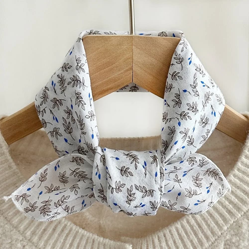Fashion Floral Print Floral Print Neckerchief Cotton Material Skin-Friendly Fabric Silk Scarf Square Scarf Headwear Use