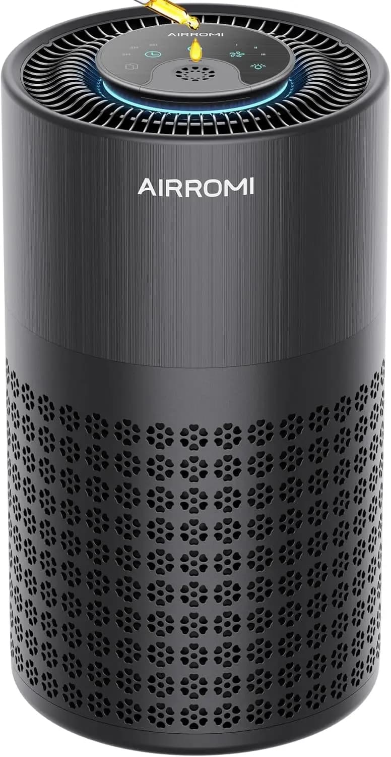 Purificatore d'aria HEPA 3 in 1 per camera da letto, copre 990 piedi quadrati, silenzioso per peli di animali domestici, allergie, polvere, fumo