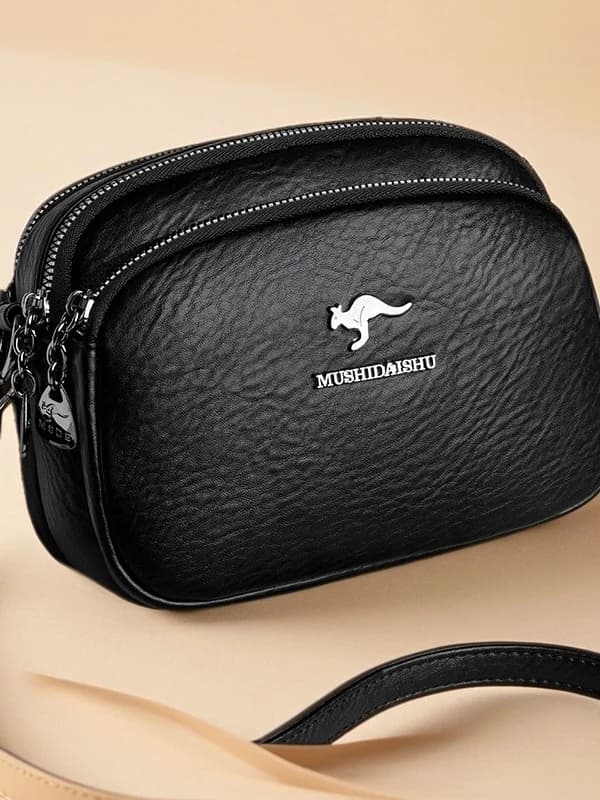 Faionable Soft Leather round oulder Crossbody Bag Women's Handbag Korean Sle Daily Use Zipper Closure No Brand