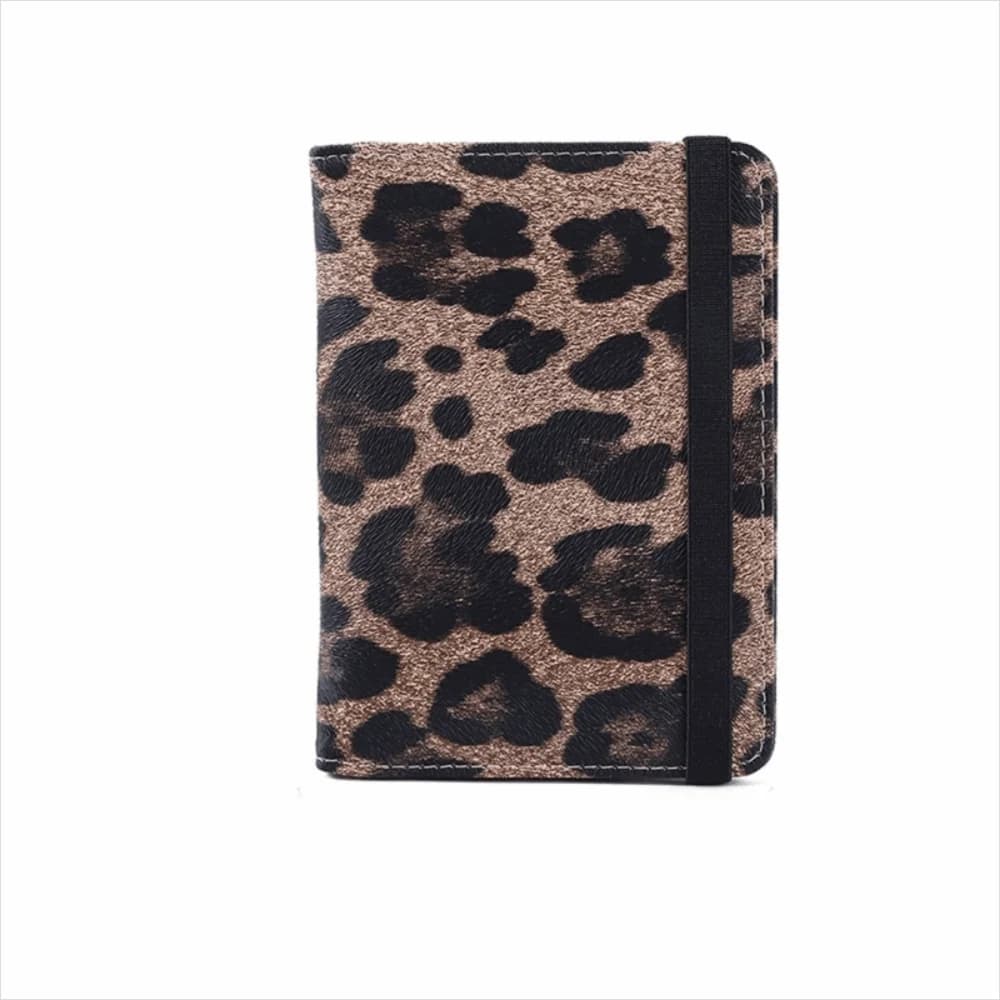 Porta passaporto in PU Custodia impermeabile per passaporto con slot multipli per carte Custodia protettiva per biglietti leopardati marroni Accessori da viaggio