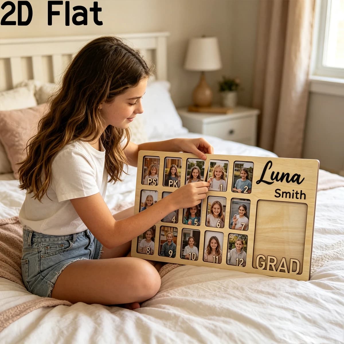 Targa in Legno Personalizzata con Foto, Decorazione per Feste, Arredamento Casa, Oggetti Decorativi, Accessori per Foto, Fai-da-Te Pitturabile, San Valentino, Natale, Insegna con Nome