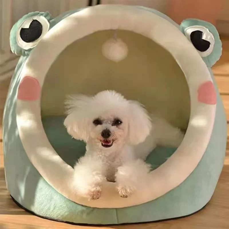 Cuccia Invernale Carina e Calda per Gatti/Cani, Pieghevole e Lavabile, Divano Caverna per Cuccioli, Letto per Animali Domestici Adatto a Cani di Piccola e Media Taglia