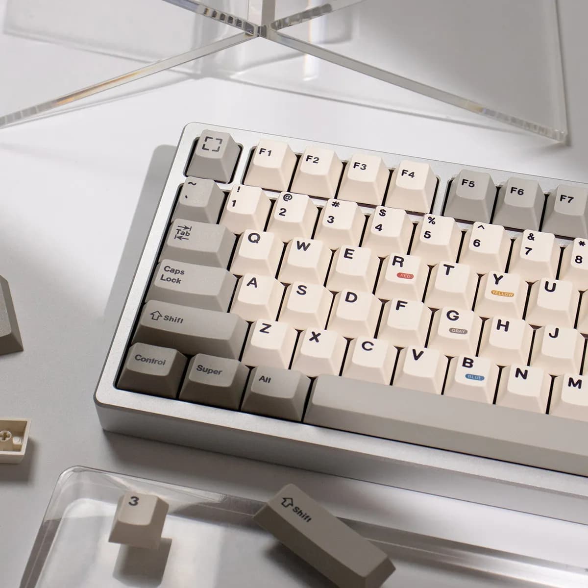 Keycaps Retro Hundred Light Cherry Profile Dye-Sub PBT, tasti personalizzabili fai da te per tastiere meccaniche Cherry MX 64/87/96/104