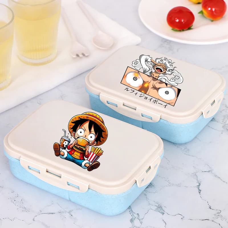 Bento One Piece Lunch Container for Boys and Girls, Food Boxes, Microwave Lunch Containers with Print Anime, Picnic Case, Baby Food Container, New
