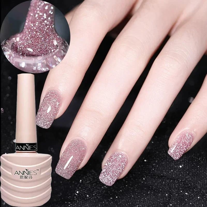 Smalto per unghie gel riflettente glitter 12 colori Rosso Rosa Smalto gel UV Paillettes scintillanti Soak Off Smalto per unghie gel per manicure