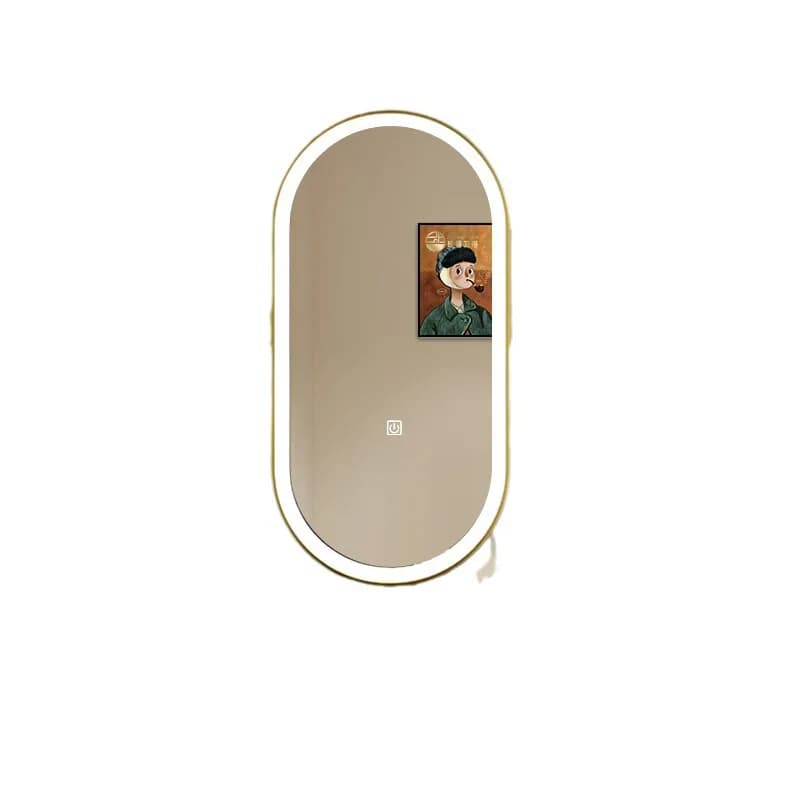 Cream Wind B & B Hotel Soffitto Boom Specchio rotondo intelligente Specchio da bagno Specchio da toilette con luce a LED