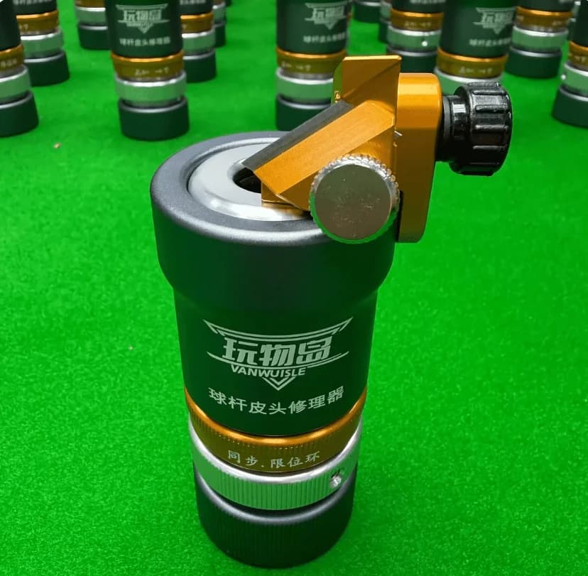 Wanwu Island Pool Cue Tip Repair Tool-Compatible All Sizes Aluminum Alloy Designed for Flat Surfaces Side Curvature Made China
