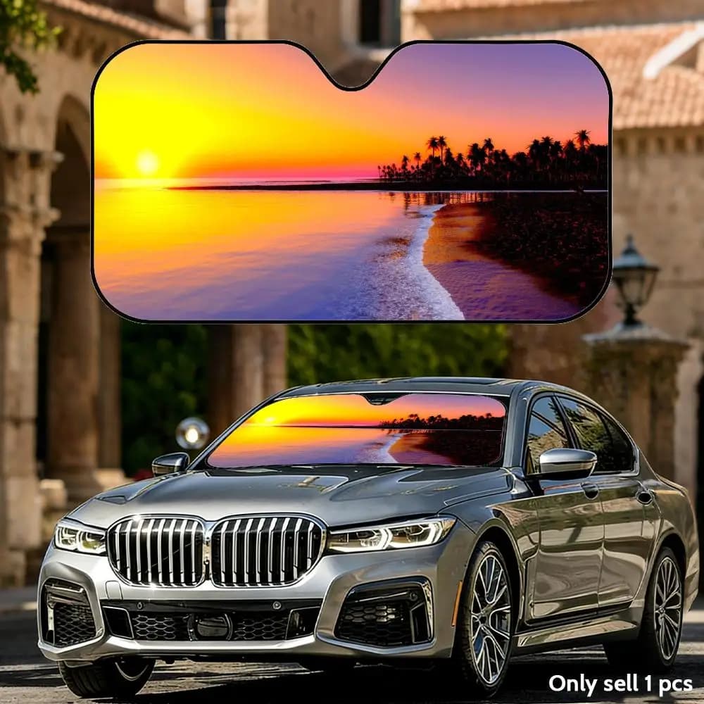 Parasole Estetico per Auto con Protezione UV, Copertura Pieghevole in Alluminio Riflettente per Isolamento Termico