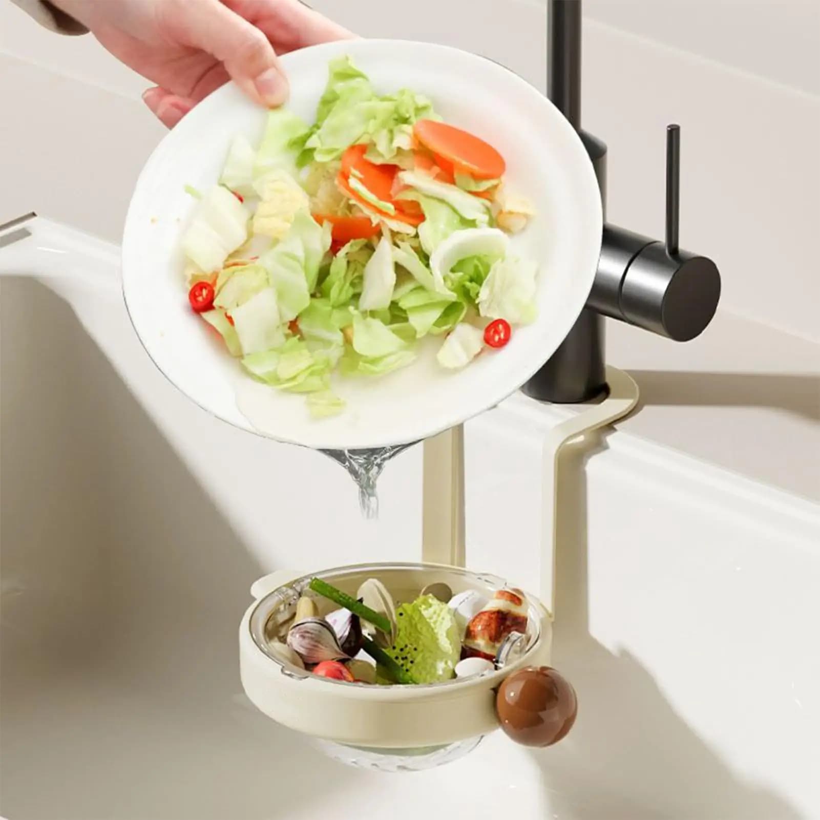 Cestello per lavello per alimenti, scarico automatico, raccoglitore di rifiuti, lavello da cucina, raccoglitore di alimenti per cucine domestiche, genitori occupati, appartamento