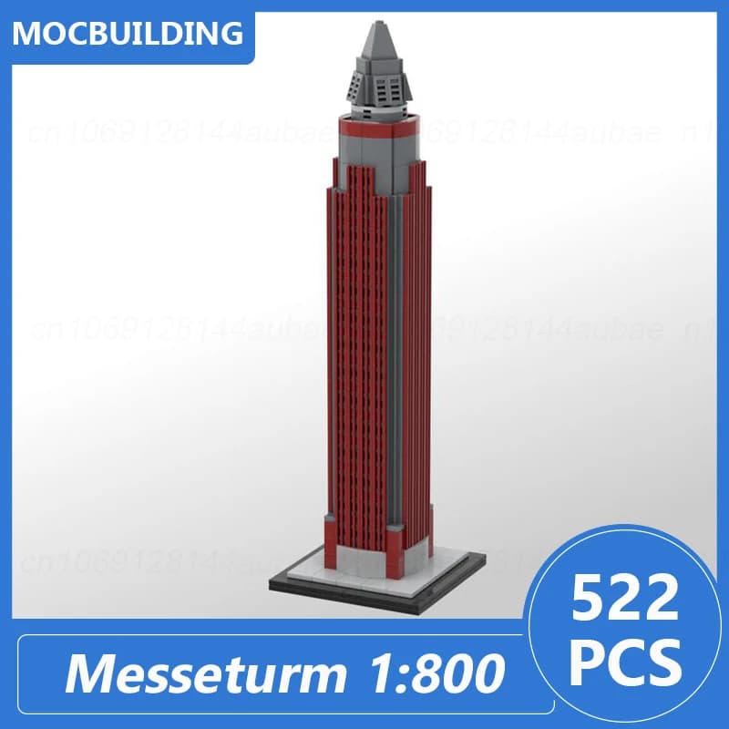 Messeturm Scala 1:800 Architettura Modello Moc Building Blocks Fai Da Te Assemblare Mattoni Display Educativo Raccogliere Giocattoli Regali 522PCS
