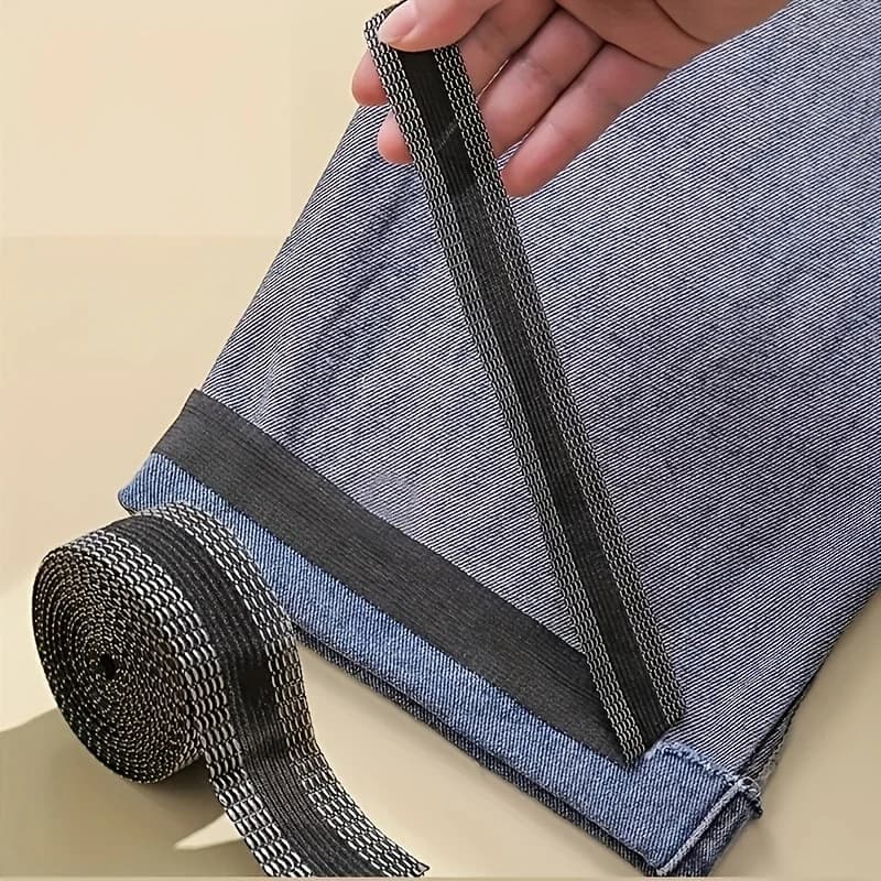 Nastro per Ricalcare Pantaloni Senza Cuciture da 5m, Nastro Termoadesivo per Jeans Estivi, Gonne e Vestiti, Strumento di Regolazione Istantanea della Lunghezza