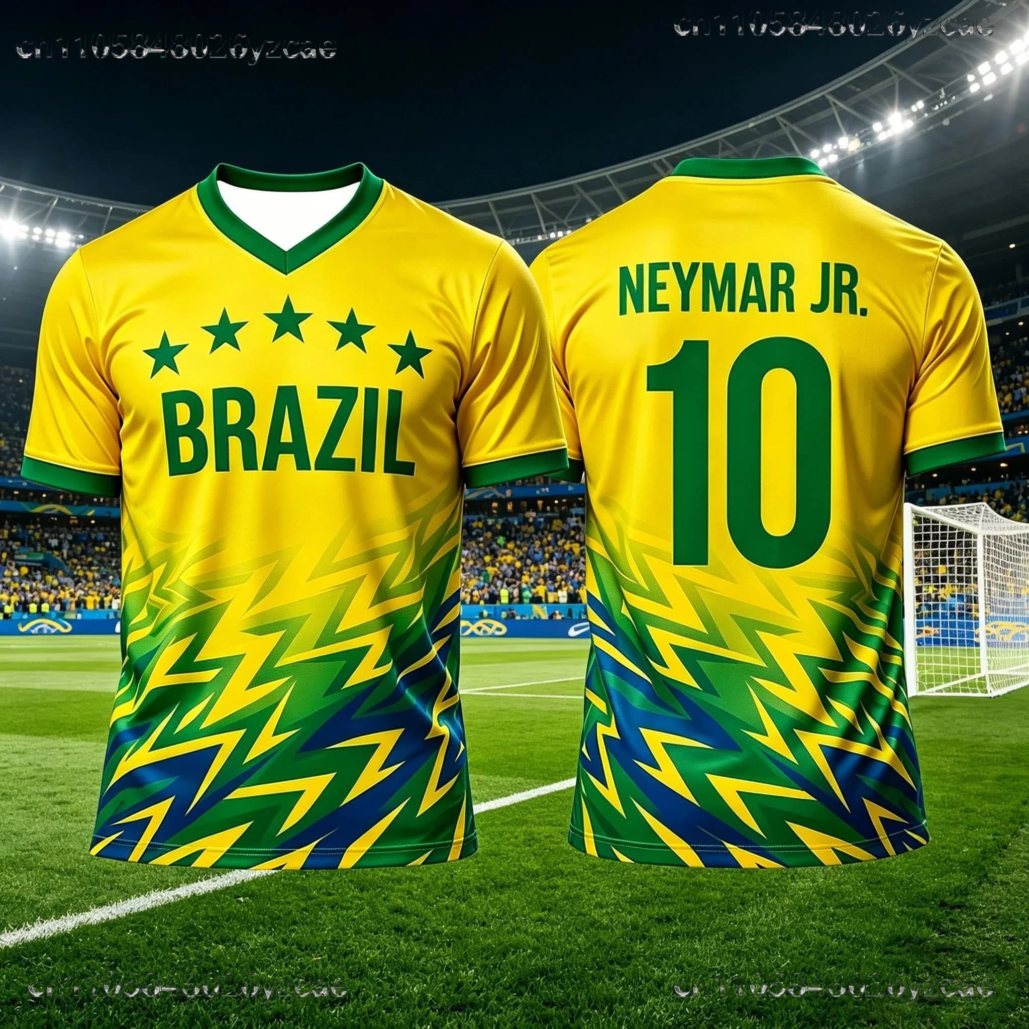 Brazil Football T-Shirt Soccer Jersey Retro Stripe Print Breathable Quick Dry Training Tee Fan Sport Top Men Women New
