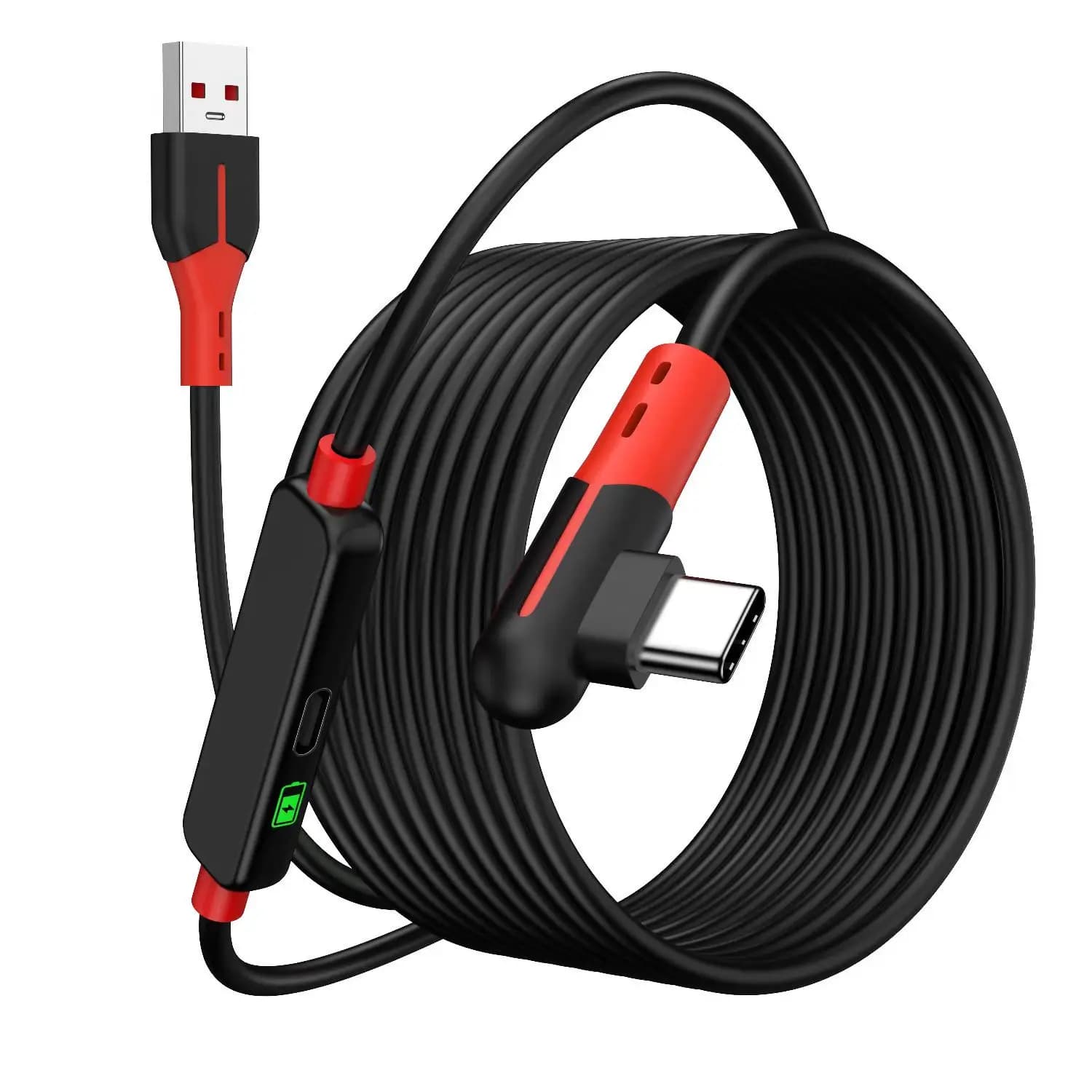 Cavo di collegamento di ricarica VR da 16 piedi compatibile con Meta Quest 3S Quest3 2 Pico4 Accessori e PC SteamVR Regalo 5 Gbps USB 3.0 a USB C