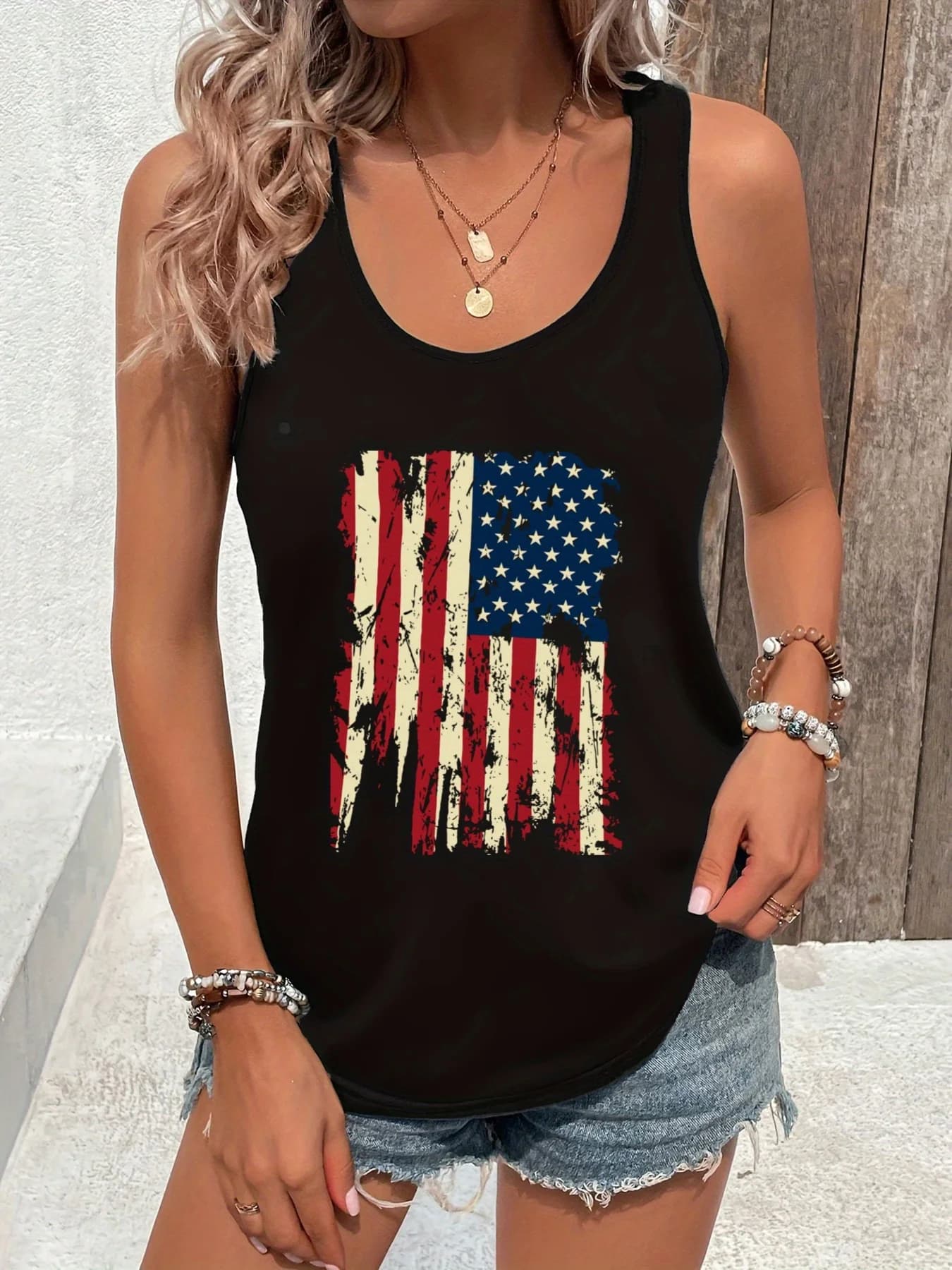 T-shirt da donna estiva stampata, ampia e personalizzata, acchiappasogni, con stampa in rete, comoda senza maniche