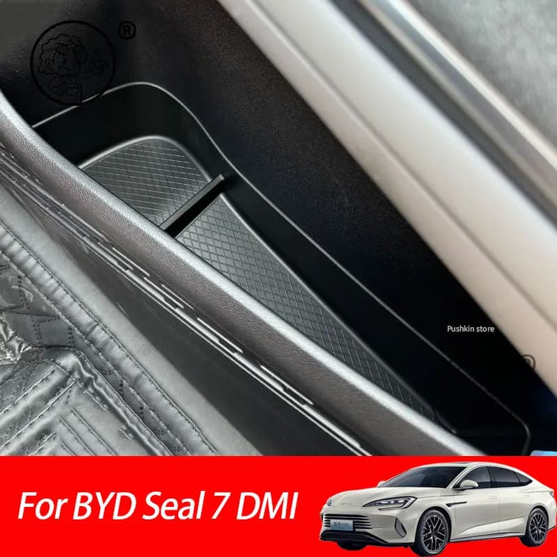 Per BYD Seal 7 DMI SEAL 07 DMI 2025 2026: Scatola portaoggetti in silicone per portiera auto, organizer per fessure portiera veicolo, accessori interni auto