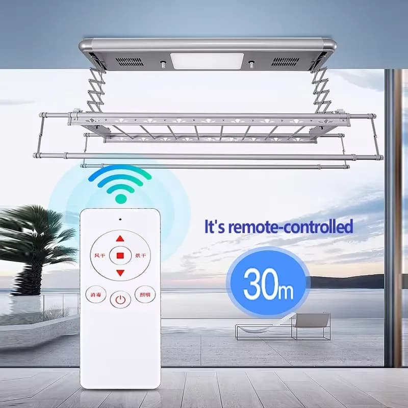 Stendibiancheria Elettrico Intelligente con App e Telecomando, Stendino Automatico a Sollevamento per Soffitto/Parete, Compatibile con Comandi Vocali