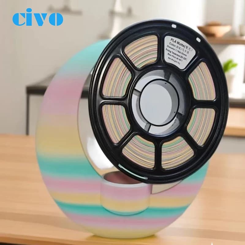 Filamento PLA Opaco Sfumato Arcobaleno da 1KG, 1.75mm, Alta Precisione, Forniture Universali per Stampa 3D