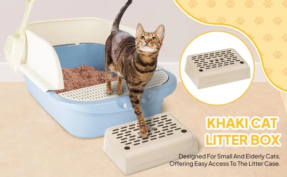 Cat Litter Case Footboard Cat Litter Ramp Cat Litter Catcher Pedal Step Stool for Pet Litter Tray Bedroom Litter Pan