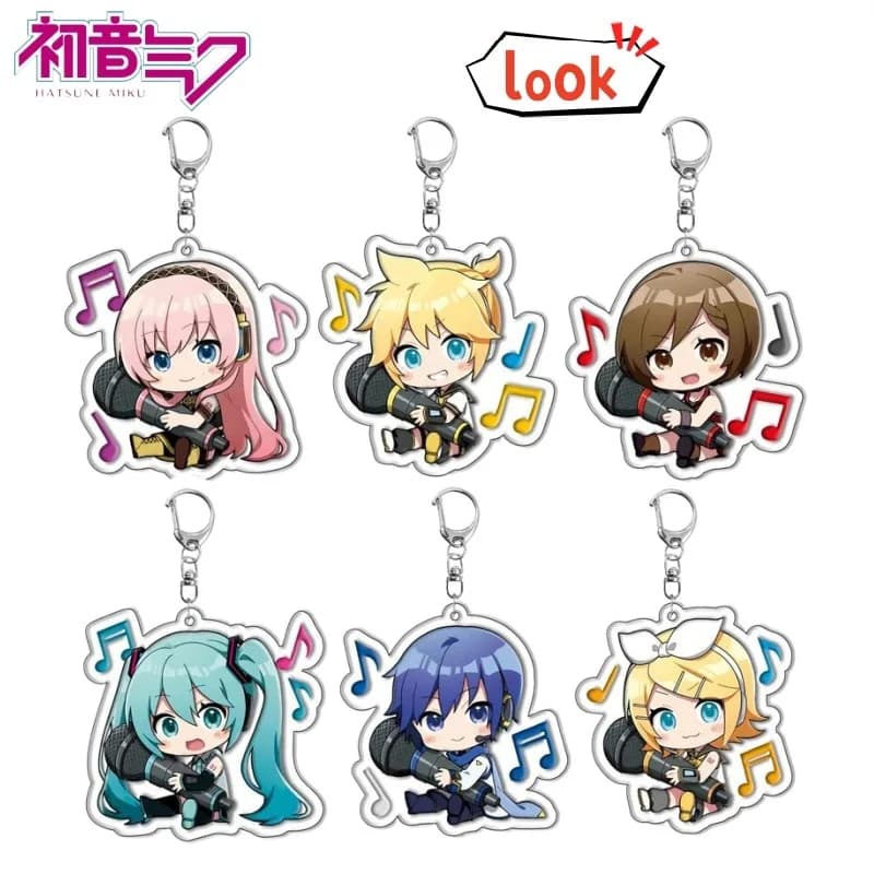Hatsune Miku Kagamine Rin Acrylic Keychain Cute Cartoon Stylish High‑Aesthetic Anime Pendant Decorative Accessory Ideal Gift