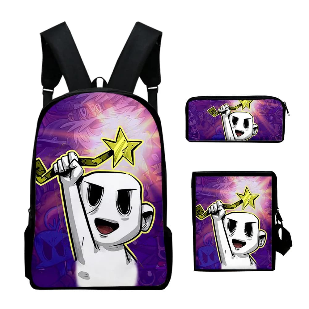 Classic Popular Nobody Saves the World 3D Print 3pcs/Set School Bags Laptop Daypack Backpack Inclined shoulder bag Pencil Case