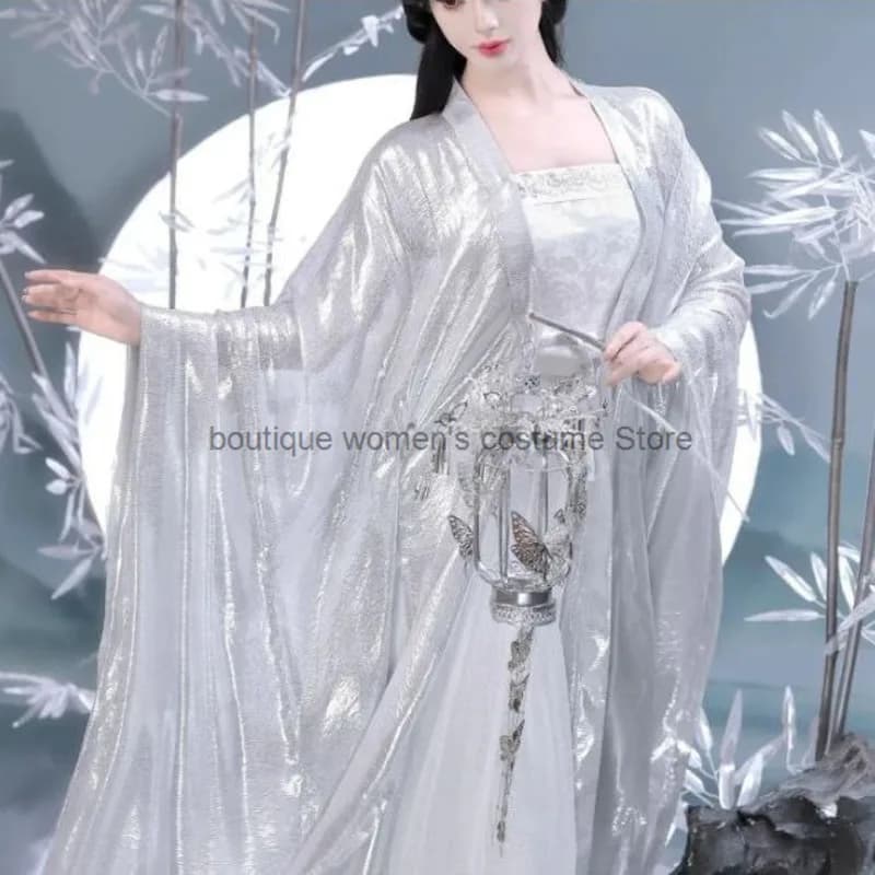 Hanfu in Stile Ju Jingyi per Donne, Costume Antico Estivo a Maniche Lunghe, Elegante e Raffinato per Spettacoli