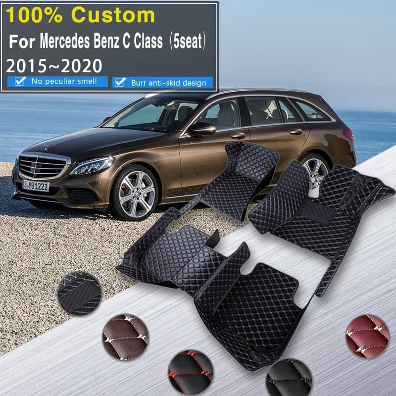 Tappetini per auto completi per Mercedes Benz Classe C Station Wagon W205 2015 ~ 2020 Cuscinetti anti-sporco Riducono l'attrito Auto Carpet Car Ac
