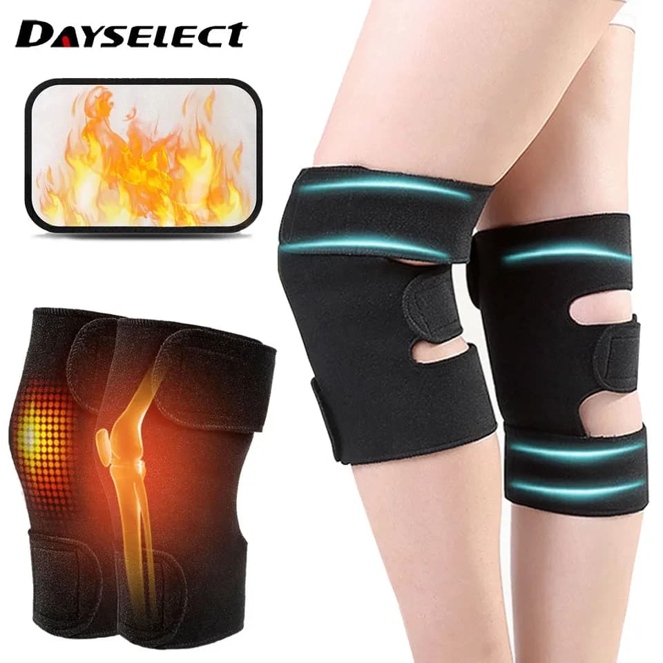2 pezzi ginocchiere supporto regolabile tormalina autoriscaldante terapia magnetica cintura protettiva per ginocchio artrite protezione per ginocchio