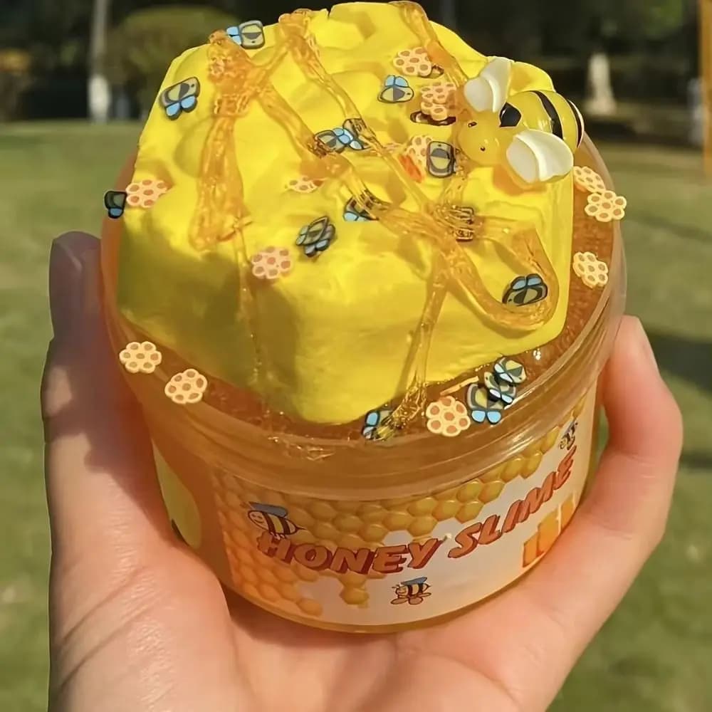 Set di melma al miele Giocattolo di melma a nido d'ape Estensibile Fai da te Slime trasparente e argilla Argilla giocattolo simulata fatta a mano