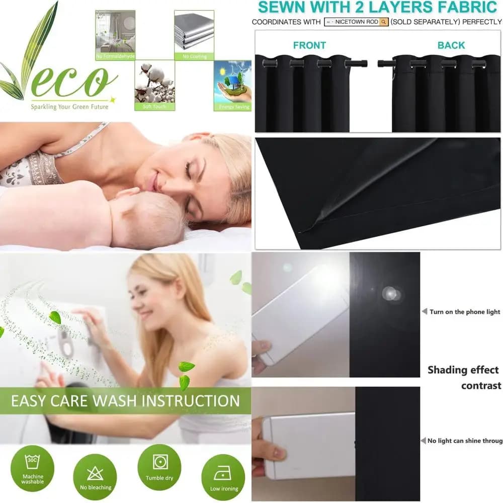 Luxury blackout blinds, length 84, soundproofed, 70 wide each, set of 2 for dining room and room