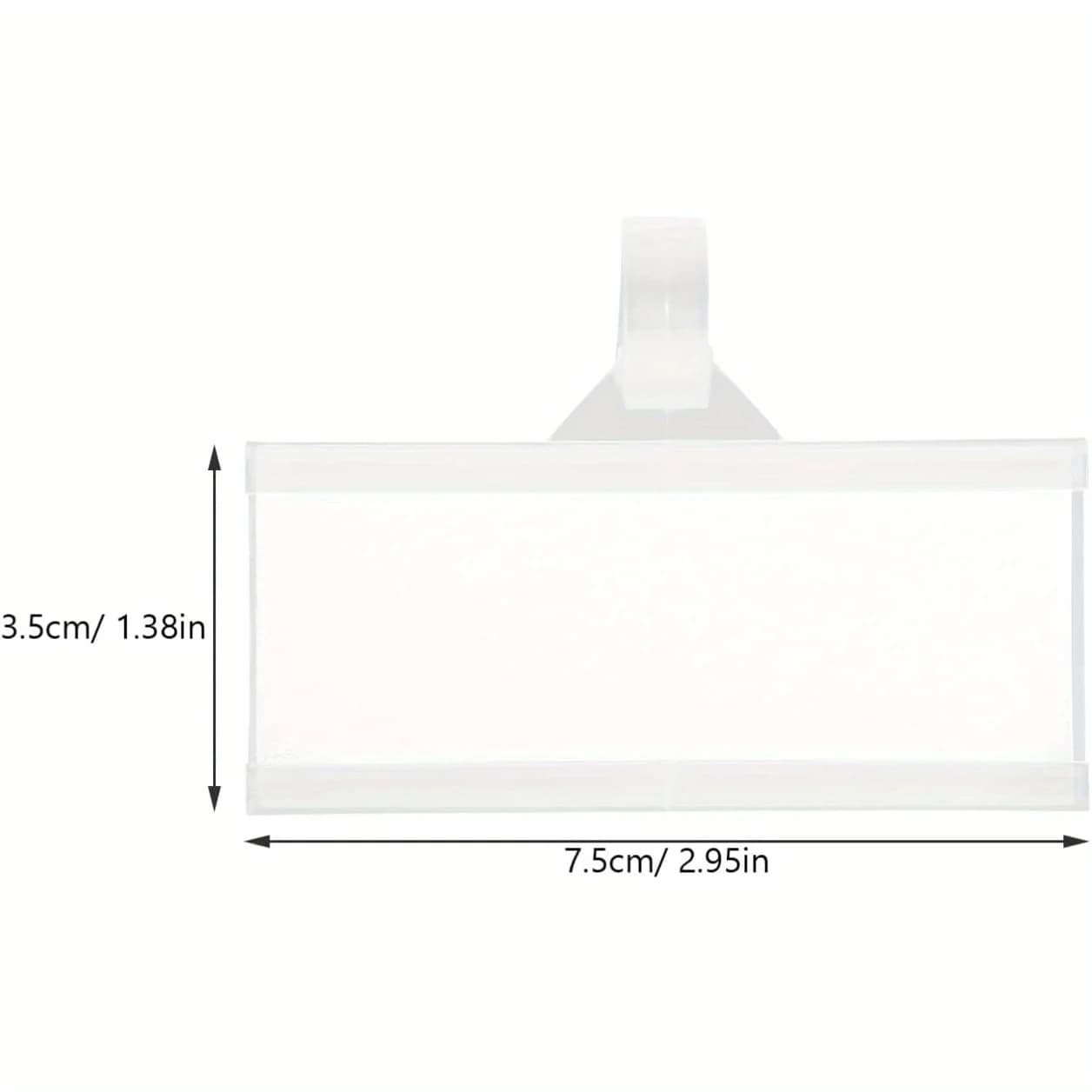 Clip per etichette in plastica trasparente, 50 pezzi, clip per etichette da appendere a cestini e scaffali, clip portatile per etichette dei prezzi per scatole di immagazzinamento