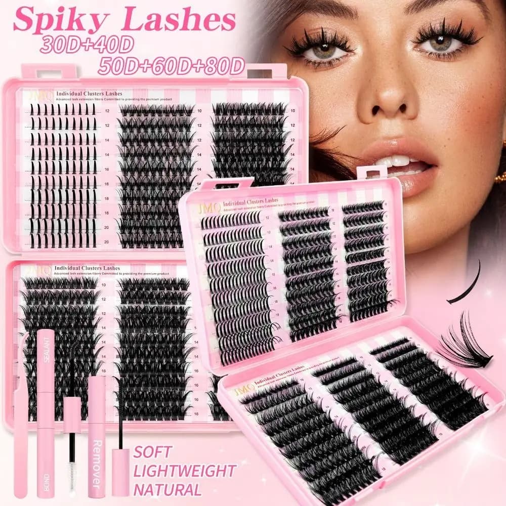9-16mm Long Eyelashes, Natural Effect, Wispy Style, Extension Kit Thin Eyelashes, Voluminous Moulds, Volume Vents, Fake Eyelashes