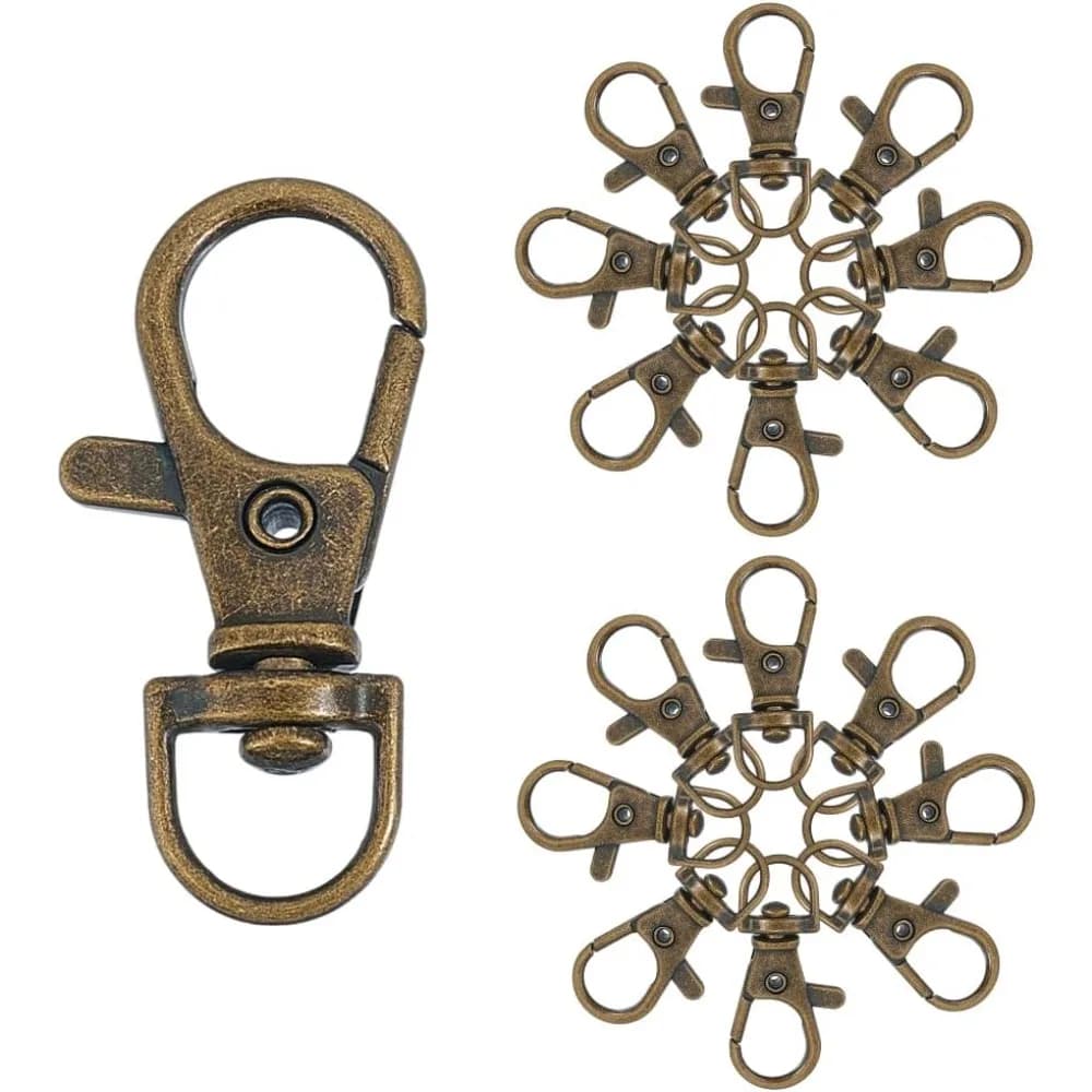 50 pz Metallo Aragosta Artiglio Catenacci Cordini Girevoli Trigger Moschettoni Cinghia 35x13mm per Macrame Portachiavi Portachiavi FAI DA TE kit di creazione