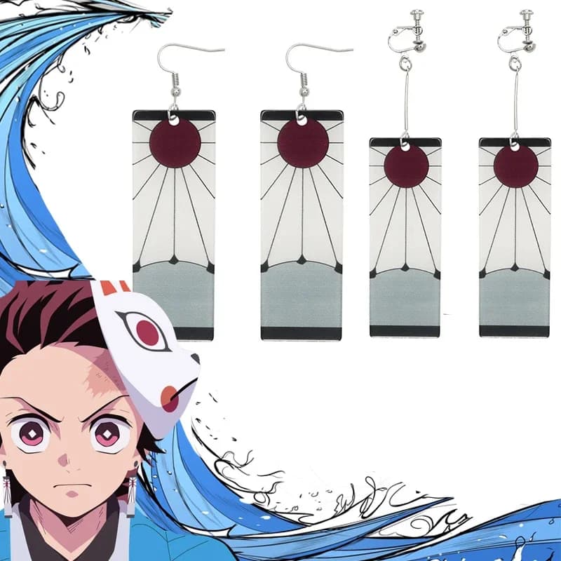Fashion Anime Slayer Kimetsu no Yaiba Blade of Ghost Earings Acrylic Drop Earrings For Women Men Jewelry Accessories Gift
