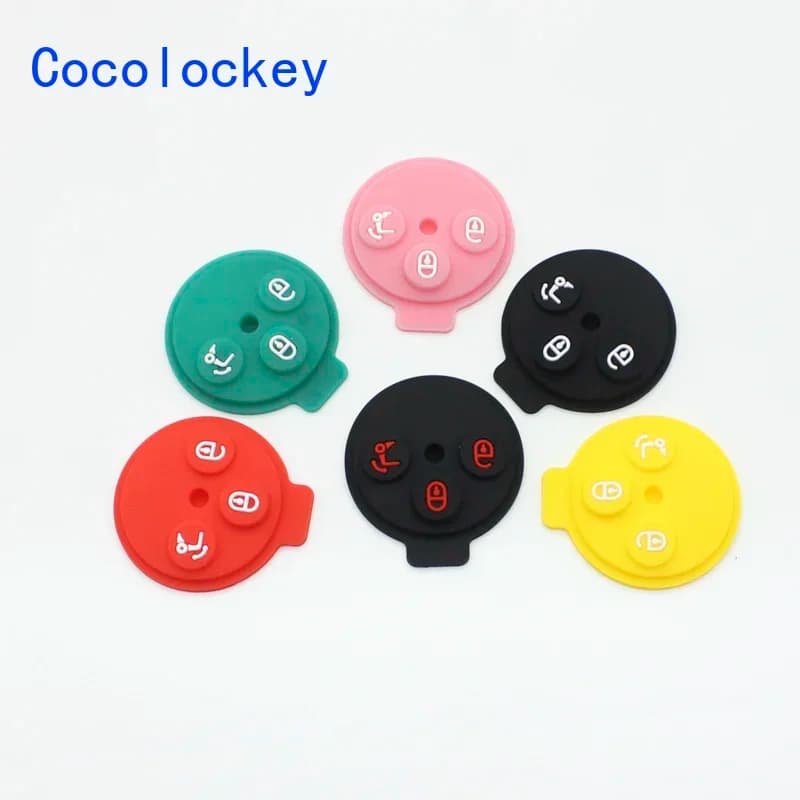 Cocolockey Pad in gomma per chiave in silicone a 3 pulsanti per Benz Smart Fortwo K City Coppia Accessori per auto con chiave intelligente remota