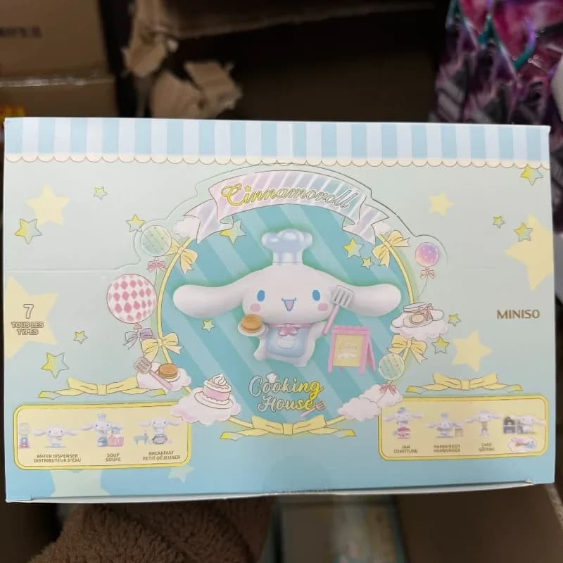 Cartoon Cinnamoroll Kitchen House Kawaii Blind Box Toys Anime Action FigureCollection Ornament Model Toy Regali di compleanno per bambini