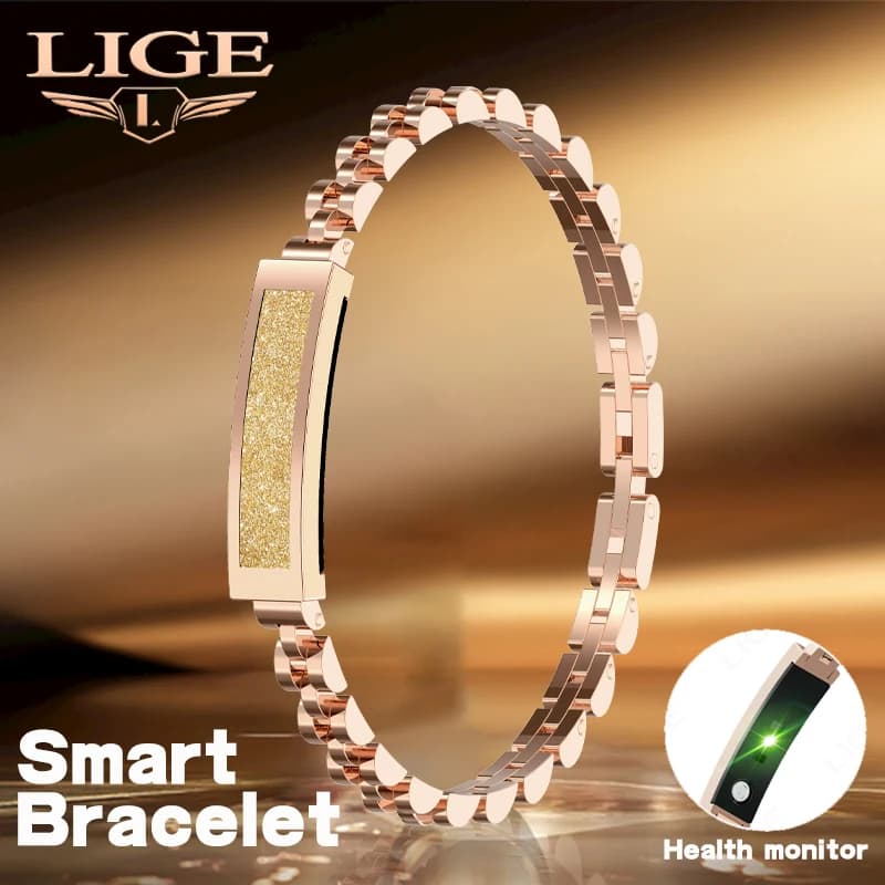 LIGE 2025 Fashion Without Screen Smart Health Monitoring Watch IP68 Waterproof Steel Bracelet Customized Men Women's Smartwatch Gift