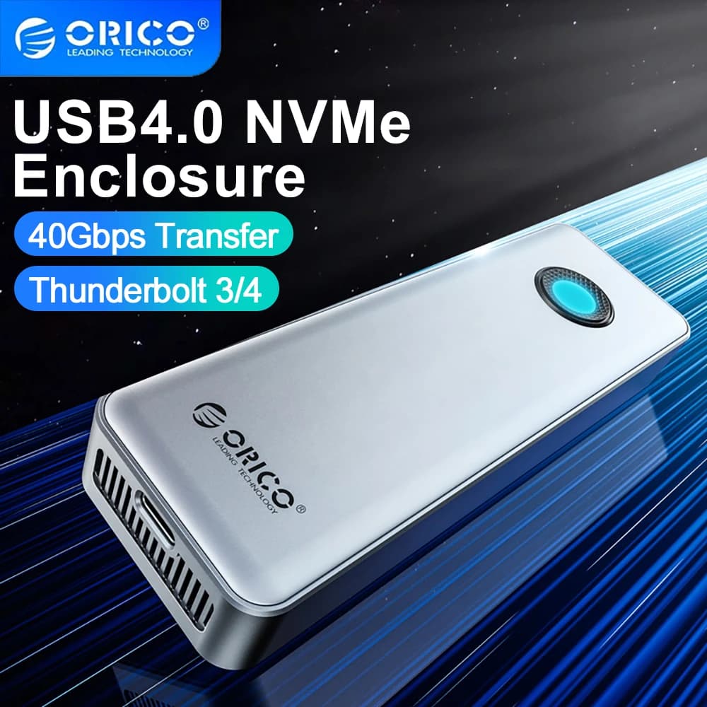 ORICO USB4 40Gbps M.2 NVMe SSD custodia esterna in alluminio Enclosur compatibile con cassa Thunderbolt 4 Type-C M2 SSD con ventola di raffreddamento