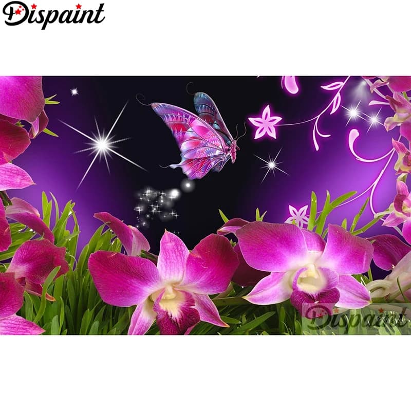 Dispaint Full Square/Round Drill 5D DIY Diamond Painting "Flower butterfly" 3D Embroidery Cross Stitch Home Decor Gift A11784