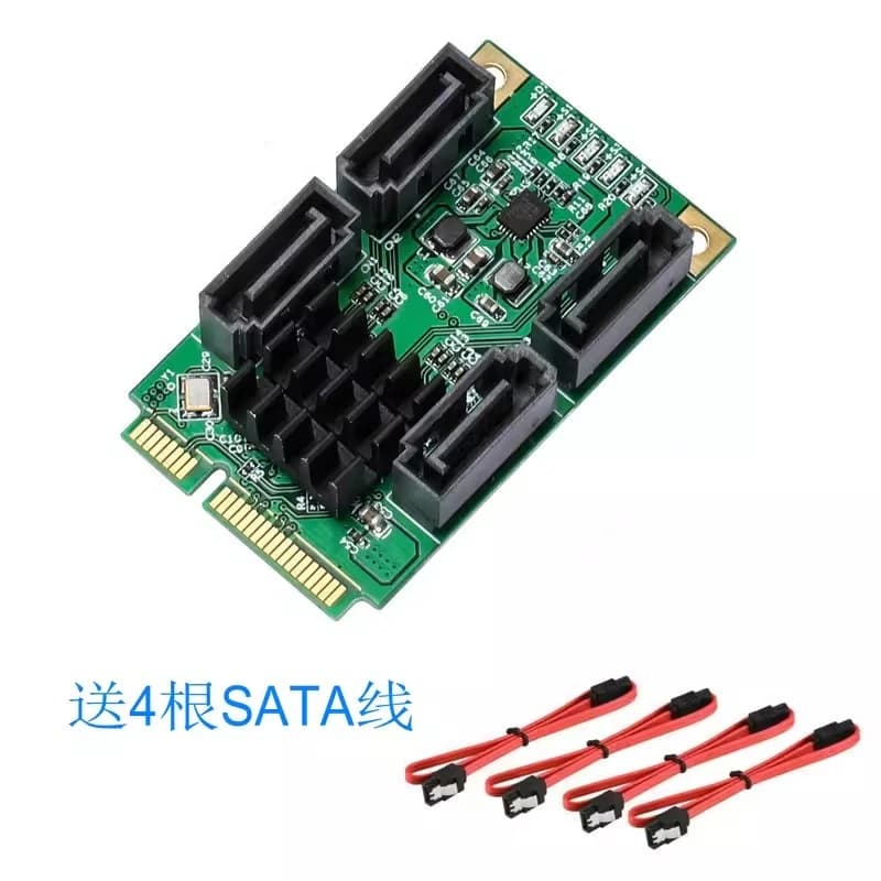 Scheda di espansione Mini PCI-E a SATA 3.0 con 2/4 porte, adattatore SATA per HDD SSD