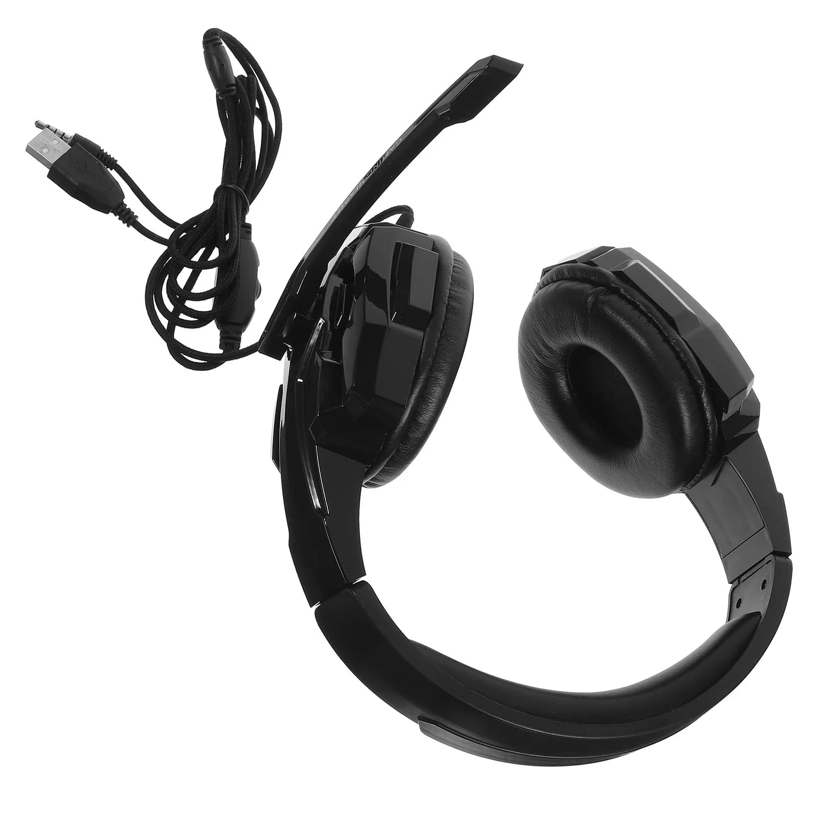 1Pcs Head-Mounted Gaming Headset Premium Skin-Friendly Over-Ear Pads Comfortable Long-Wear Luminous Ear Cups Rgb Light