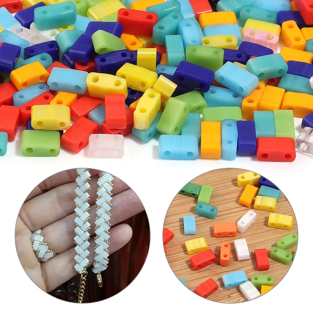 Apx 200pcs/Lot 10g Colorful Glass Beads Double Hole Spacer Loose Seed Beads for DIY Necklace Bracelet Earring Jewelry Making