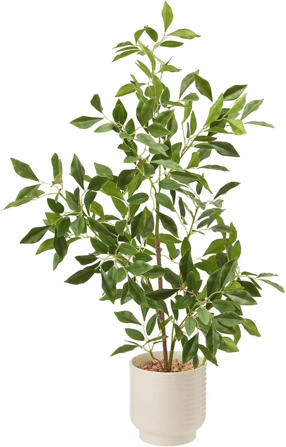 Piante Artificiali in Vaso da 27 Pollici, Alberi di Ficus Realistici con Vasi in Ceramica per Arredamento Soggiorno e Ufficio