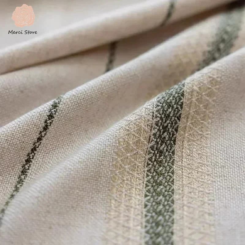 High-end Custom French Cream Wind Linen Thick Jacquard Curtains for Living Room Tea Room Bedroom Study Room Home Decor Custom