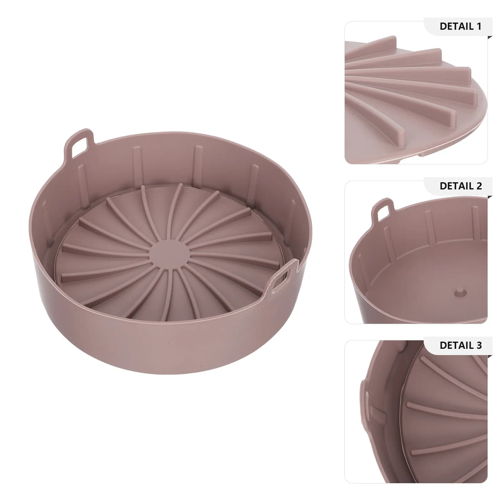 Cestello in Silicone per Friggitrice ad Aria, Riutilizzabile, Resistente al Calore, Antiaderente, per Ali di Pollo, Patatine, Pane, Snack, Lavabile in Lavastoviglie