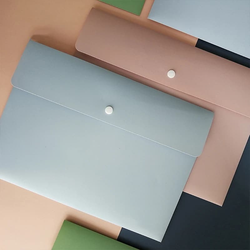 Organizzatore di cartelle di file da 1 pezzo con fibbia blu verde rosa 32x23 cm per insegnante di studenti di ufficio scolastico