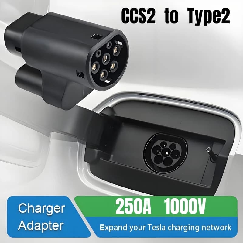 Adattatore per Caricabatterie EV da CCS2 a Tipo 2 Tesla, Convertitore di Ricarica EV CCS Combo 2 per Veicoli Elettrici Model S/X
