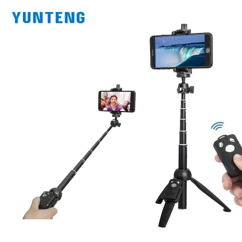 YUNTENG 9928 Asta Selfie Retrattile, Treppiede Pieghevole con Telecomando Bluetooth Wireless, Supporto per Video e Selfie per Smartphone