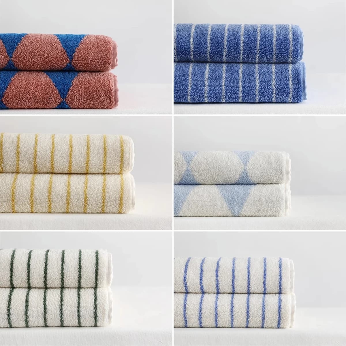 1PC Asciugamano A Righe Rombi Geometrici Asciugamani di Cotone Morbido Assorbente Asciugamano per il Viso Pettinato Lungo Staple Bambini Mani Asciugamano Bagno per Adulti