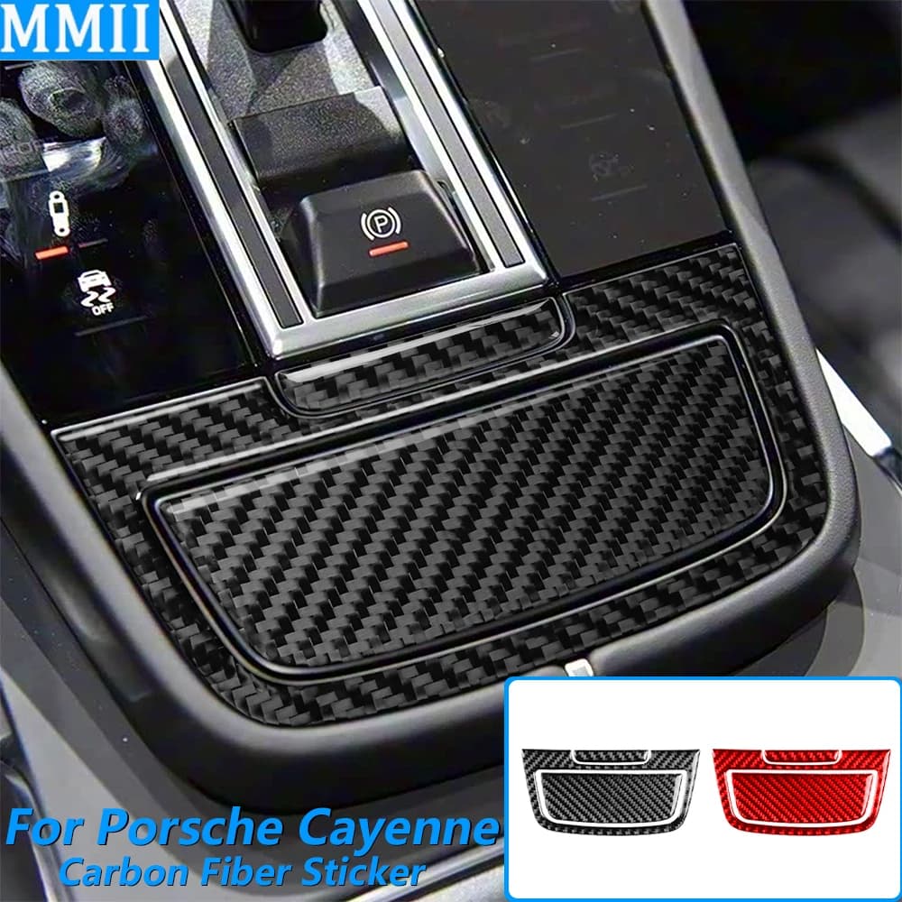 Per Porsche Cayenne 9Y0 9YA 9YB E3 2018-2023, Copertura in Fibra di Carbonio per Pannello di Controllo Centrale, Accessori Auto, Adesivo